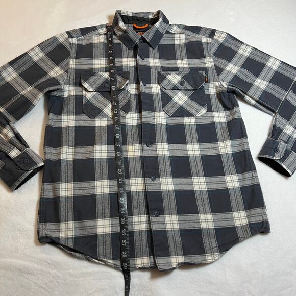 Timberland Pro Men's Plaid Flannel Button Up Shirt Size Medium Workwear Casual - Picture 8 of 10